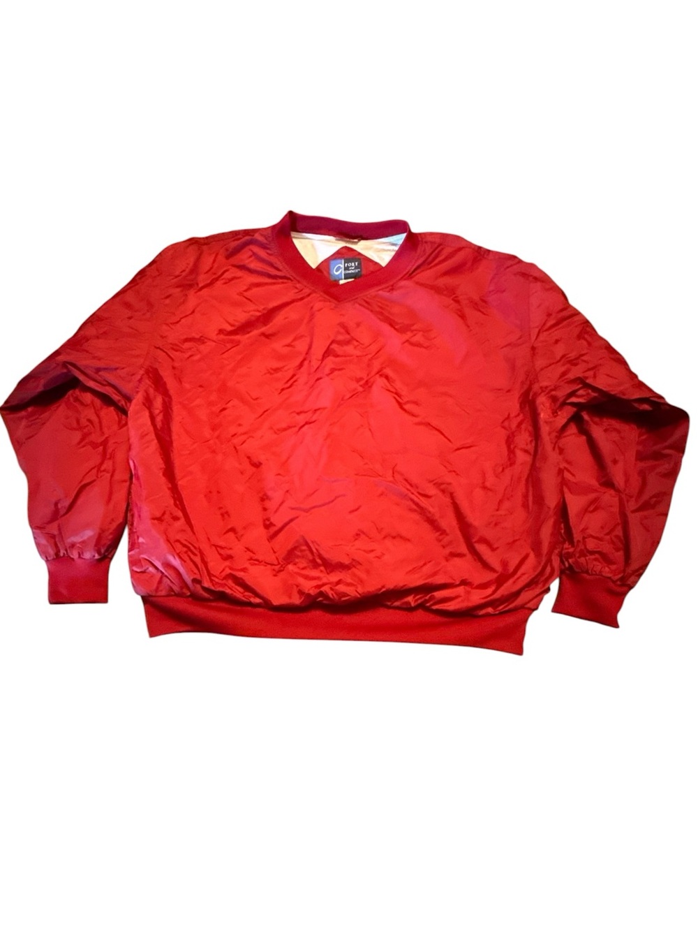 Port and Company Red Pullover Jacket with White Lining